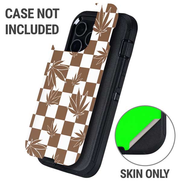 Marijuana Brown Checkered Otterbox Defender iPhone Skin