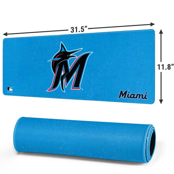 MLB Miami Marlins Solid Distressed Gaming Mouse Pad