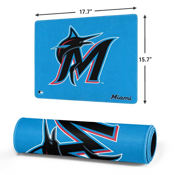 MLB Miami Marlins Solid Distressed Gaming Mouse Pad