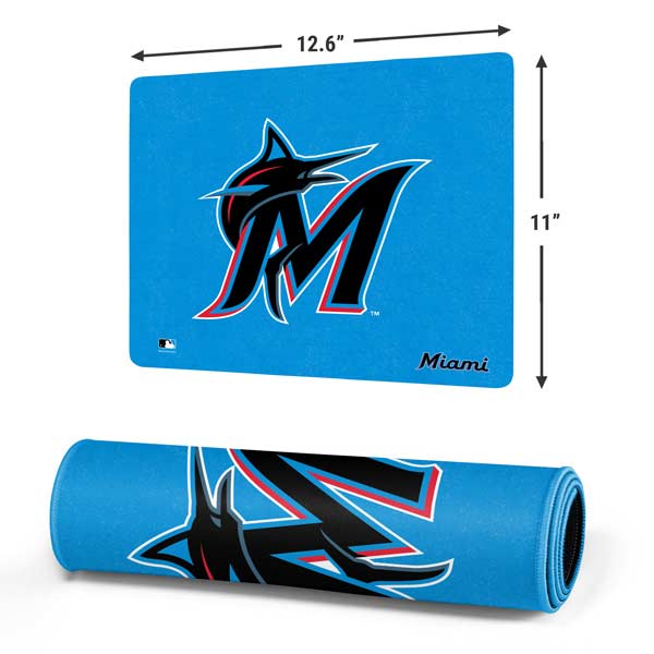 MLB Miami Marlins Solid Distressed Gaming Mouse Pad
