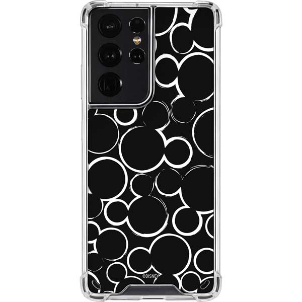 Disney Mickey Mouse Logo Pattern Galaxy S21 Ultra 5G Clear Case