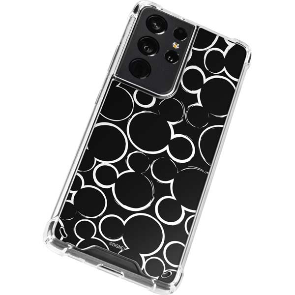 Disney Mickey Mouse Logo Pattern Galaxy S21 Ultra 5G Clear Case