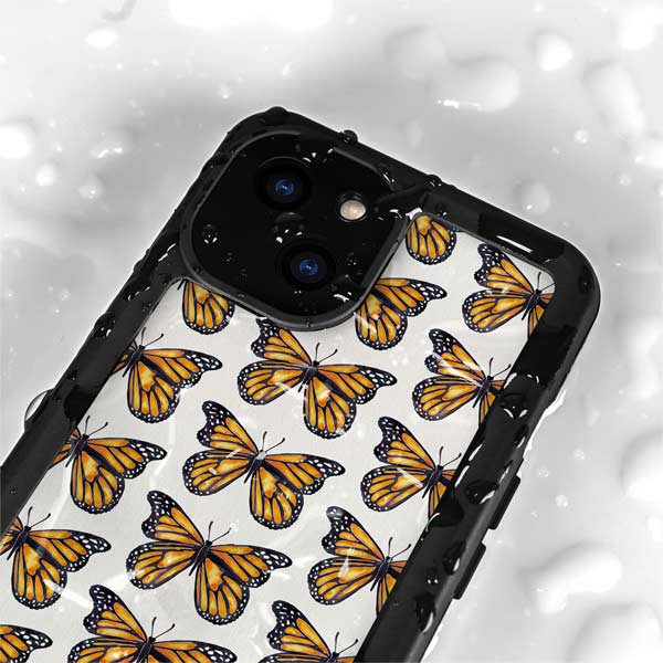 Cat Coq Monarch Butterflies iPhone 13 Mini Waterproof Case