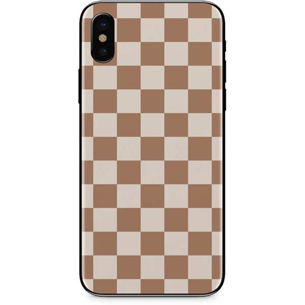 Neutral Checkered iPhone XS Skin