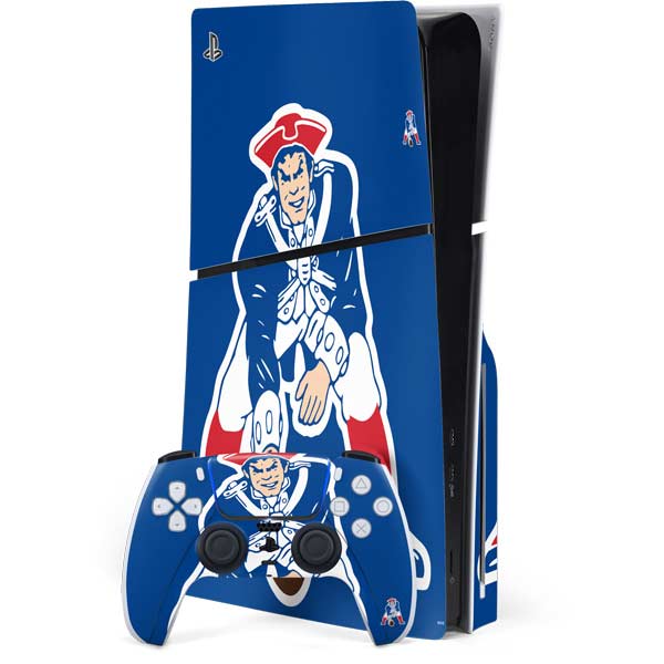 NFL New England Patriots Retro Logo PS5 Slim Disk Bundle Skin