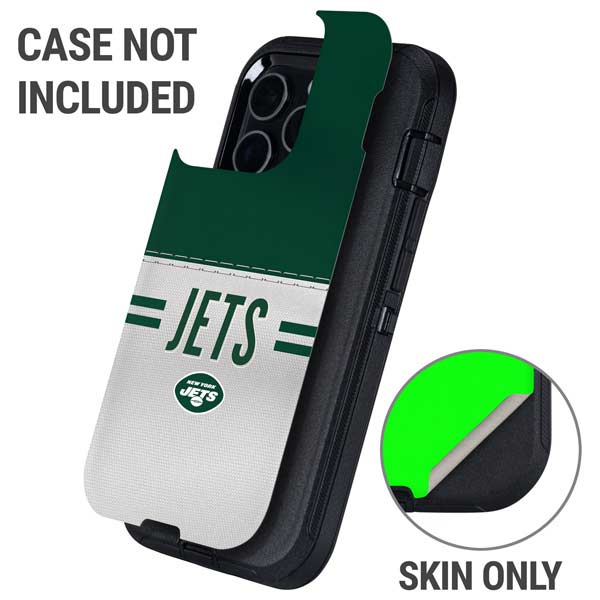 NFL New York Jets White Striped Otterbox Defender iPhone Skin
