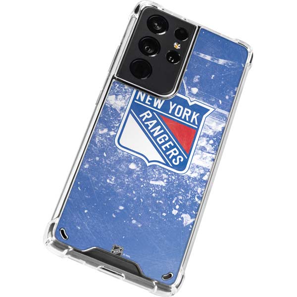 NHL New York Rangers Frozen Galaxy S21 Ultra 5G Clear Case