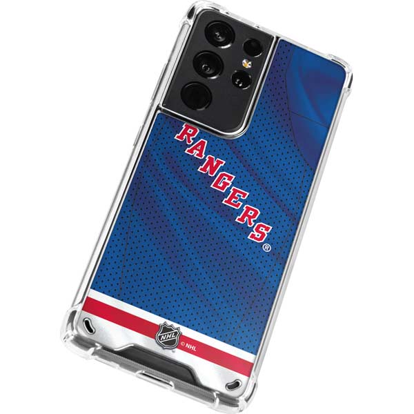 NHL New York Rangers Home Jersey Galaxy S21 Ultra 5G Clear Case