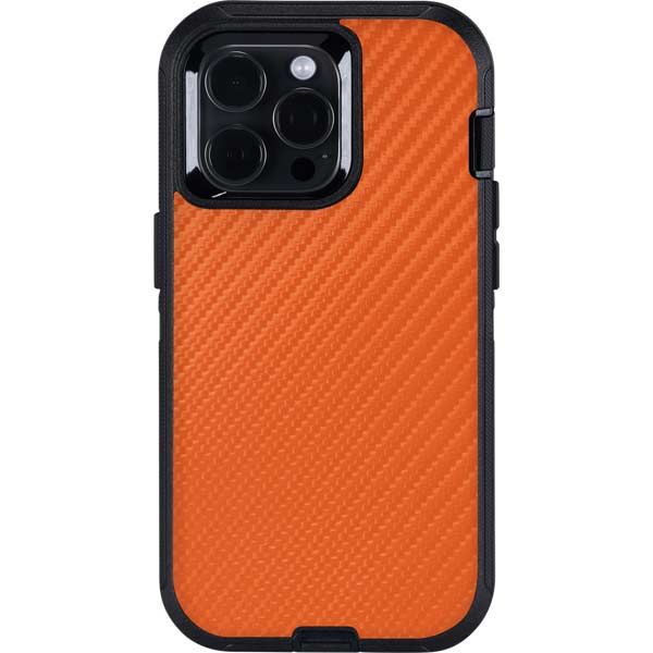 Orange Carbon Fiber Specialty Texture Material Otterbox Defender iPhone Skin