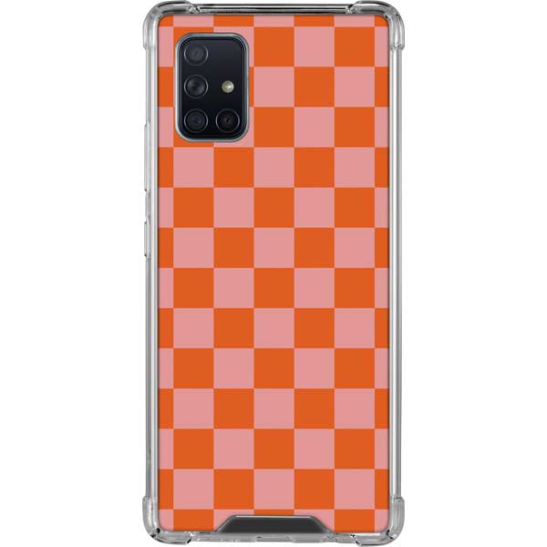 Orange Checkered Galaxy A71 5G Clear Case Orange Checkered Galaxy A71 5G Clear Case