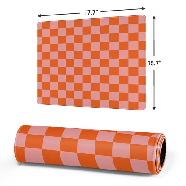 Orange Checkered Gaming Mouse Pad