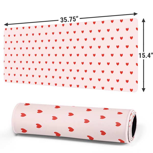 Pink and Red Hearts Gaming Mouse Pad