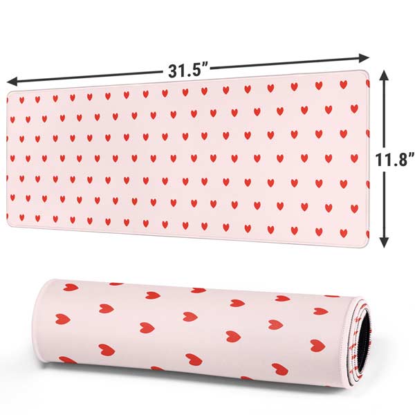 Pink and Red Hearts Gaming Mouse Pad