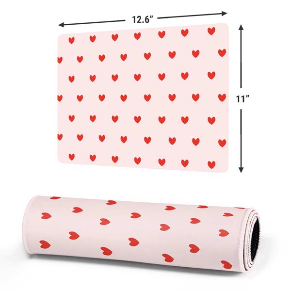 Pink and Red Hearts Gaming Mouse Pad
