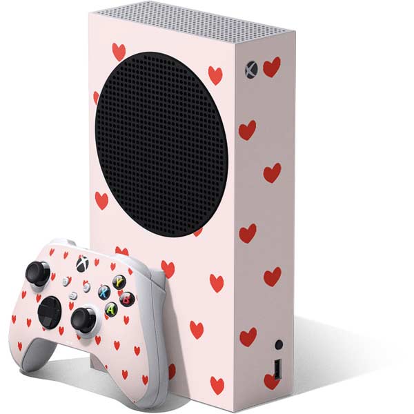 Pink and Red Hearts Xbox Series S Skins