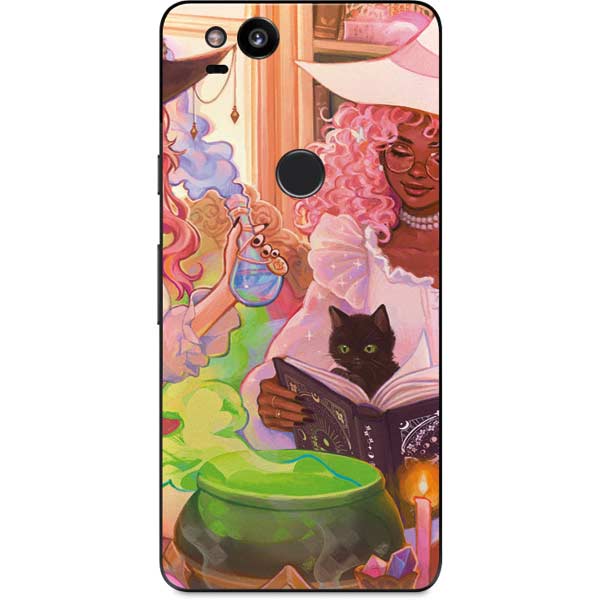 Pink Anime Witch Girls in Library with Cats by Ivy Dolamore Google ...