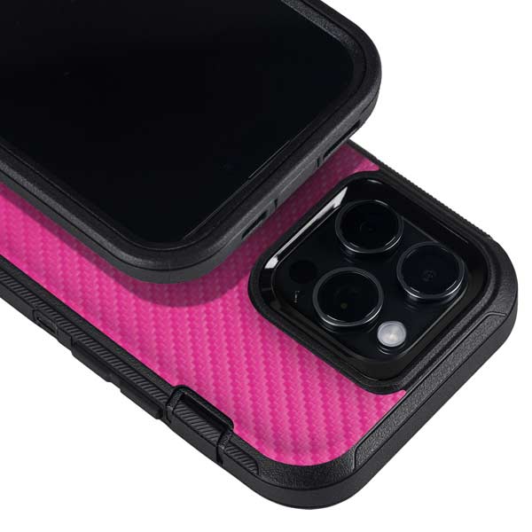 Pink Carbon Fiber Specialty Texture Material Otterbox Defender iPhone Skin