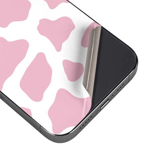 Pink Cow Print iPhone 15 Pro Skin