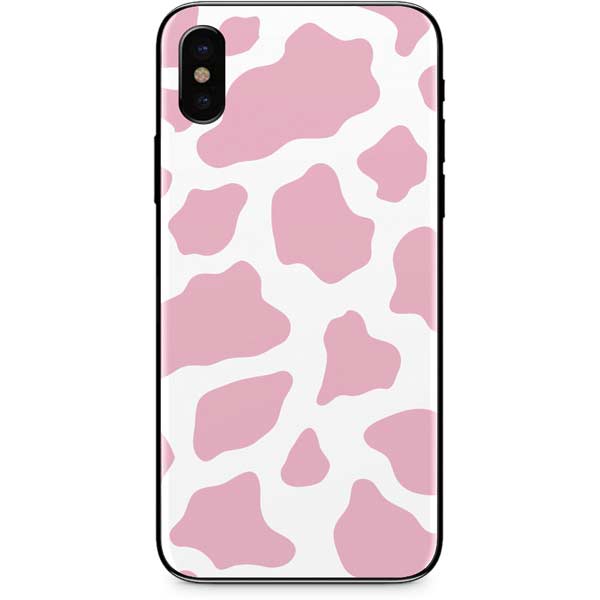Pink Cow Print iPhone XS Max Skin