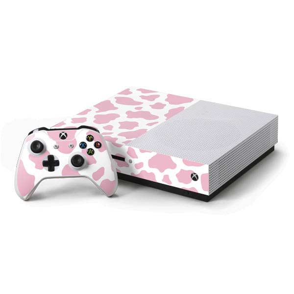 Pink Cow Print Xbox One S Console and Controller Bundle Skin