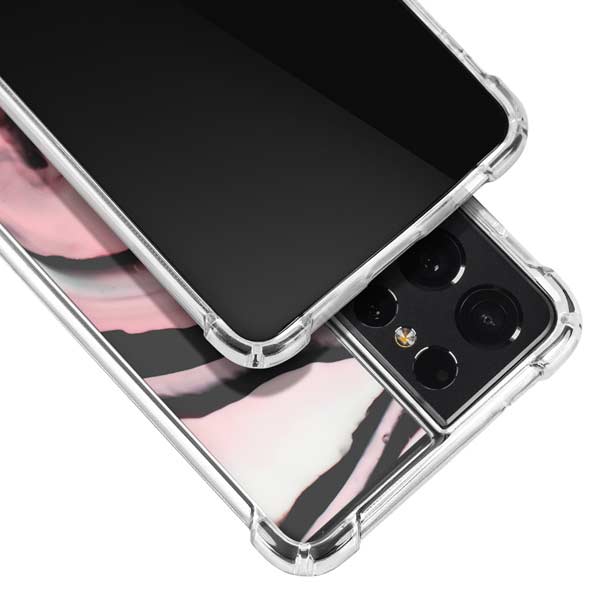 Pink Marble Ink Galaxy S21 Ultra 5G Clear Case