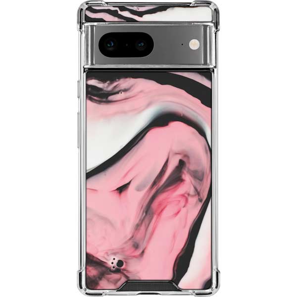 Pink Marble Ink Google Pixel 8 Clear Case