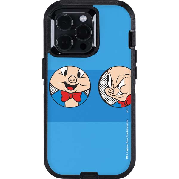 Looney Tunes Porky Pig Two Circles Otterbox Defender iPhone Skin