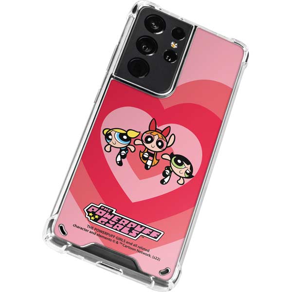 Cartoon Network Powerpuff Girls Hearts Galaxy S21 Ultra 5G Clear Case