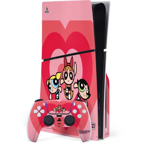 Cartoon Network Powerpuff Girls Hearts PS5 Slim Disk Bundle Skin
