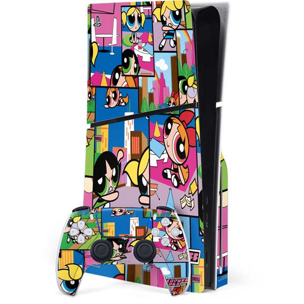 Cartoon Network Powerpuff Girls Patches PS5 Slim Disk Bundle Skin