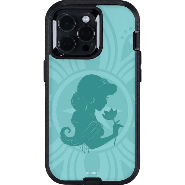 Disney Aladdin Princess Jasmine Silhouette Flower Otterbox Defender iPhone Skin