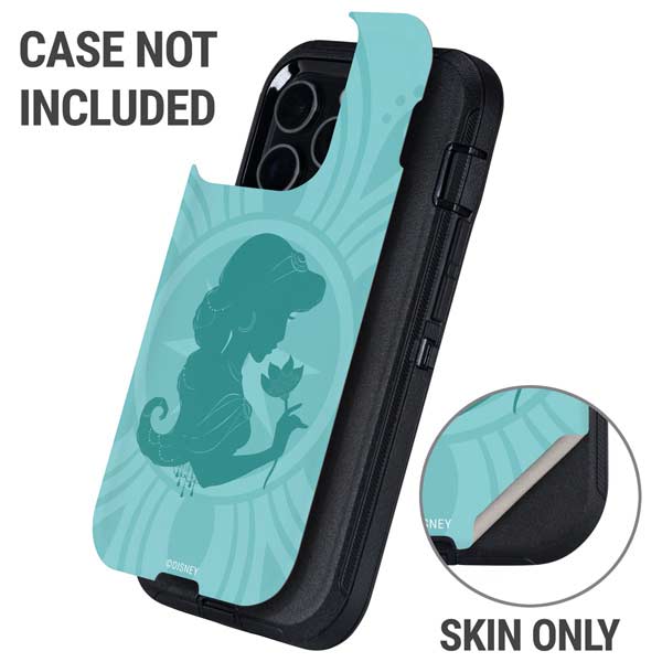 Disney Aladdin Princess Jasmine Silhouette Flower Otterbox Defender iPhone Skin