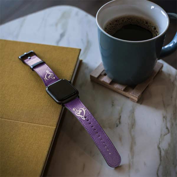 Purple Glitter Musical Heart Apple Watch Band 38-40mm