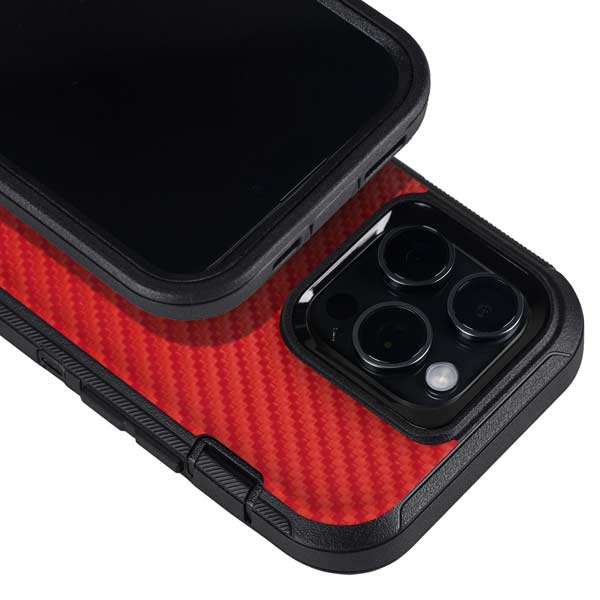 Red Carbon Fiber Specialty Texture Material Otterbox Defender iPhone Skin