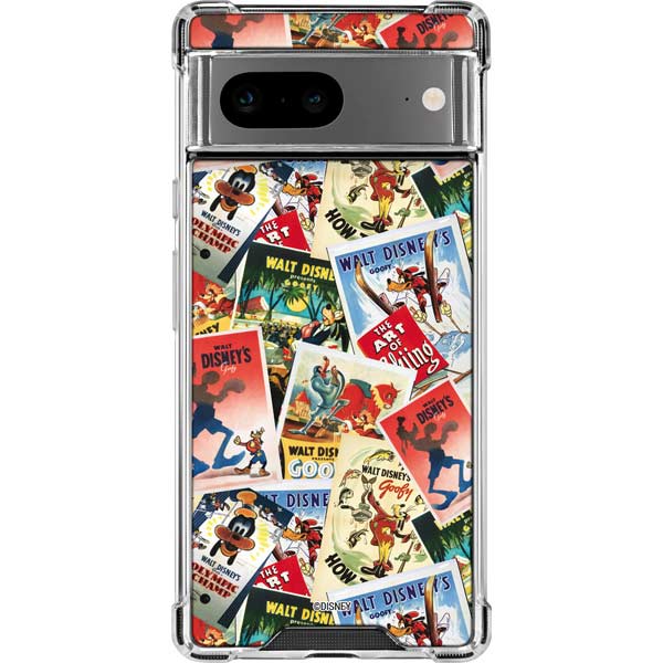Disney Friends Retro Goofy Stamps Art Google Pixel 8 Clear Case