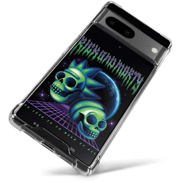 Adult Swim Rick and Morty Neon Skulls Google Pixel 8 Clear Case