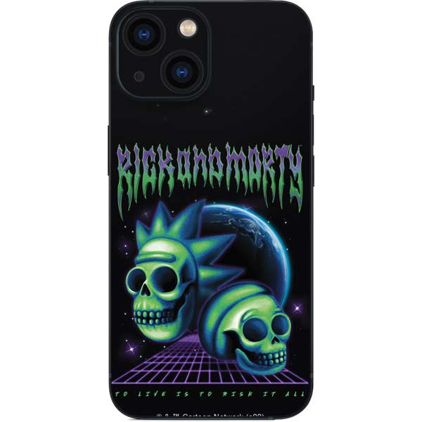 Adult Swim Rick and Morty Neon Skulls iPhone 13 Mini Skin