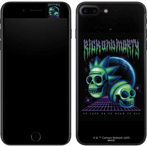 Adult Swim Rick and Morty Neon Skulls iPhone 8 Plus Skin