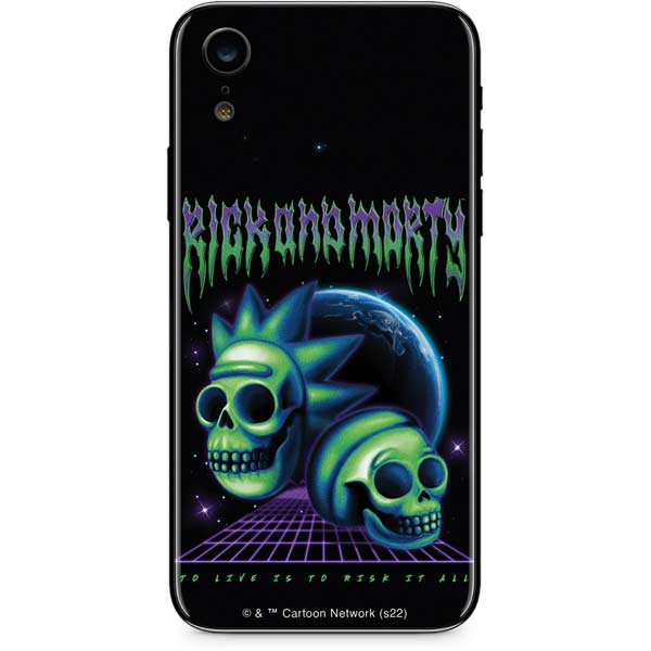 Adult Swim Rick and Morty Neon Skulls iPhone XR Skin
