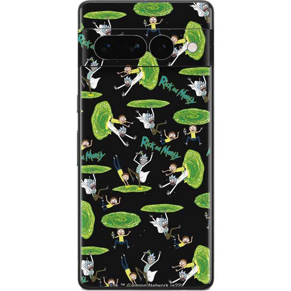 Adult Swim Rick and Morty Portal Pattern Google Pixel Pro Skin