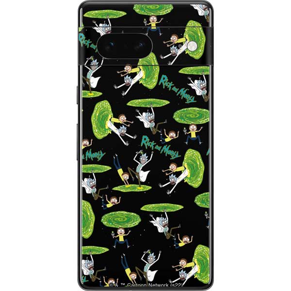 Adult Swim Rick and Morty Portal Pattern Google Pixel Skin