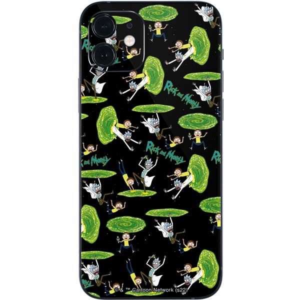 Adult Swim Rick and Morty Portal Pattern iPhone 12 Mini Skin