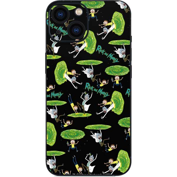 Adult Swim Rick and Morty Portal Pattern iPhone 13 Mini Skin