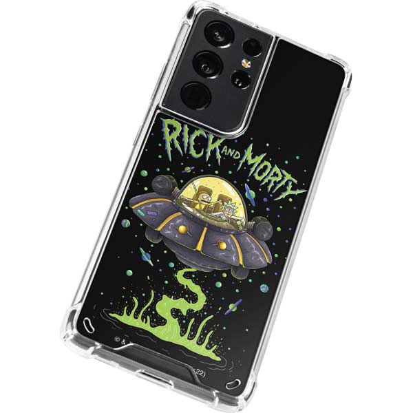Adult Swim Rick and Morty Spaceship Galaxy S21 Ultra 5G Clear Case