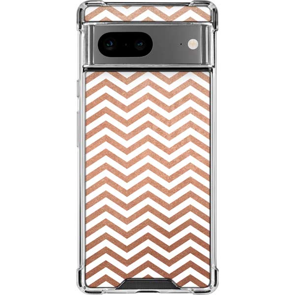 Rose Gold Chevron Google Pixel 8 Clear Case