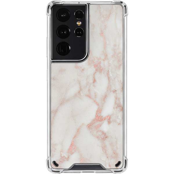 Rose Gold Marble Galaxy S21 Ultra 5G Clear Case