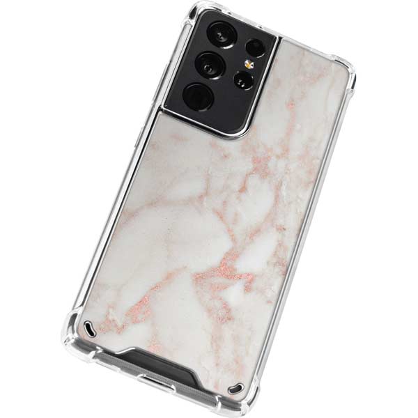 Rose Gold Marble Galaxy S21 Ultra 5G Clear Case