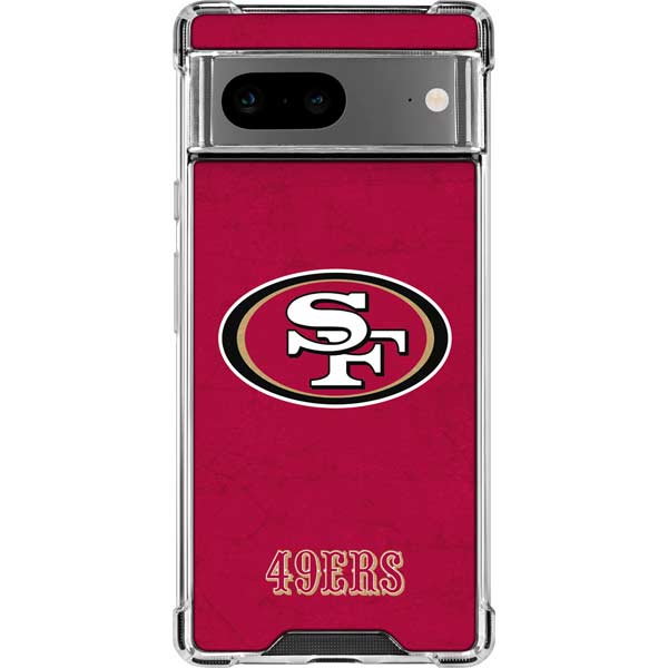 NFL San Francisco 49ers Distressed Google Pixel 8 Clear Case
