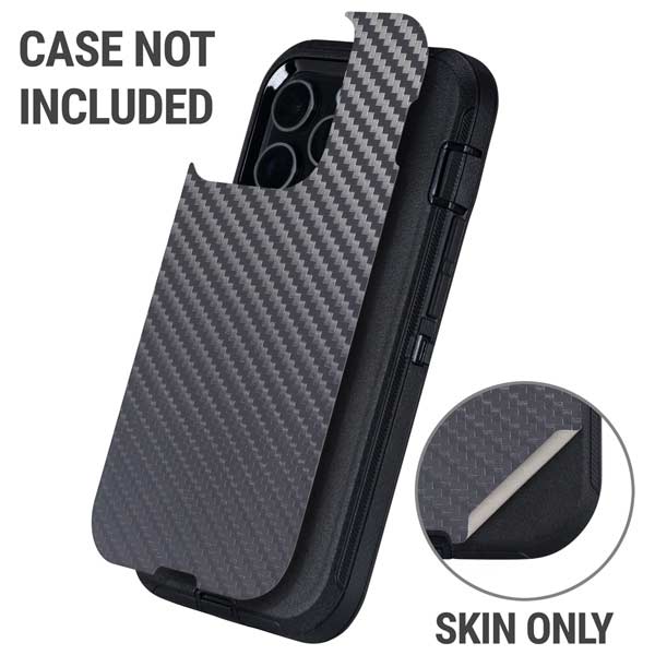 Silver Carbon Fiber Specialty Texture Material Otterbox Defender iPhone Skin