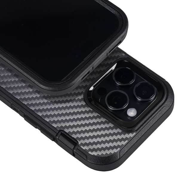 Silver Carbon Fiber Specialty Texture Material Otterbox Defender iPhone Skin